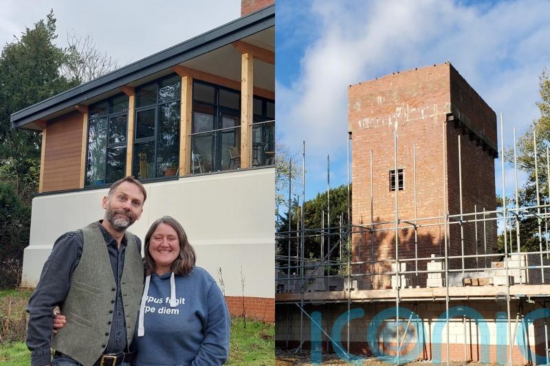Couple converting WW2 water tower into seven-bed home since 2021 want to ‘enjoy’ efforts before MND symptoms worsen