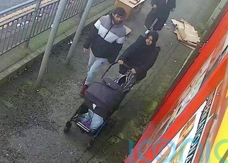 Man seen on CCTV calmly walking in city after killing wife as she pushed pram