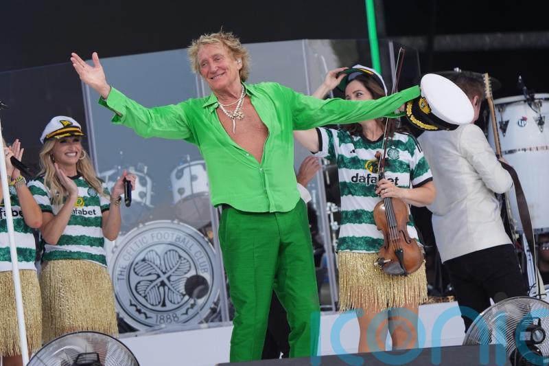 Rod Stewart joined by trio of veteran superstars for rousing Glastonbury set