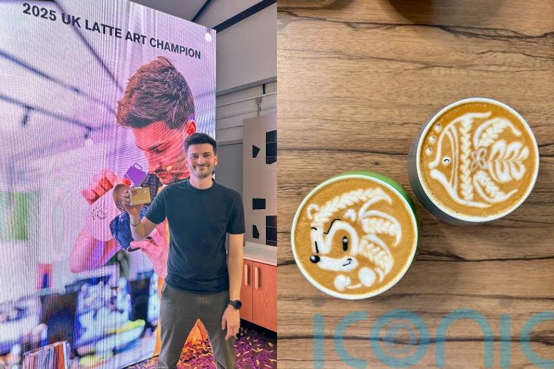 Man crowned UK latte art champion and ranks 10th worldwide with Sonic the Hedgehog, dog and battleship designs