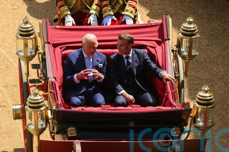 King and French president Macron display entente cordiale as state visit begins