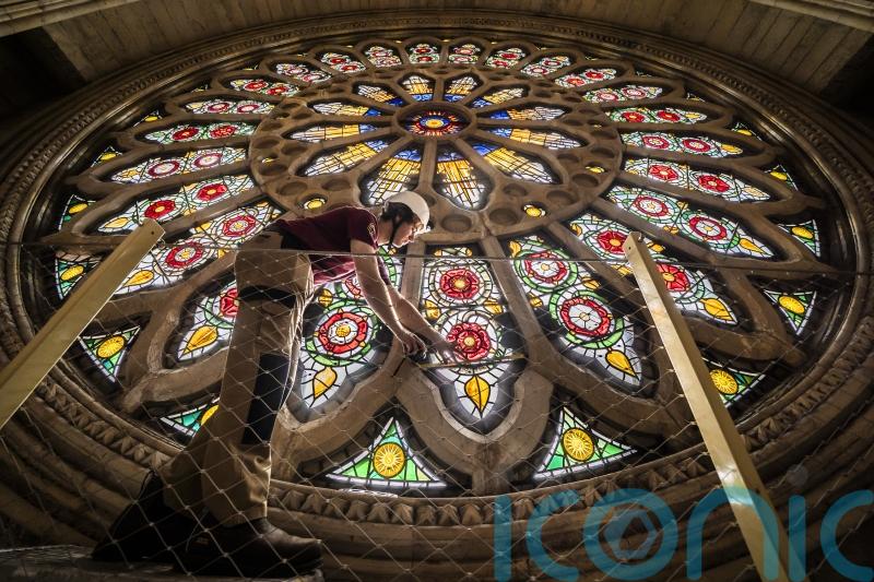Craftspeople review Rose Window repairs carried out after 1984 York Minster fire