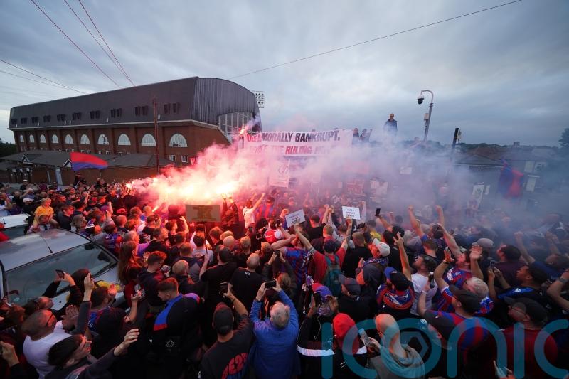 Crystal Palace fans protest against Europa League ejection