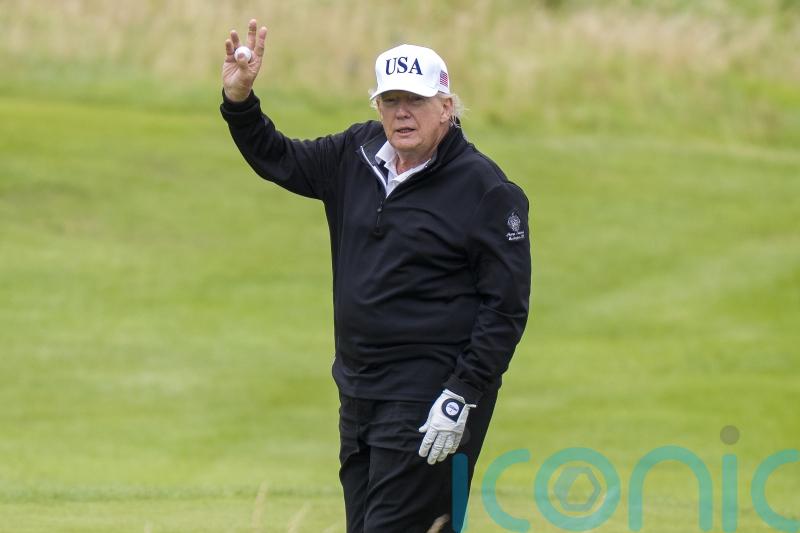Trump plays golf as supporters urge him ‘don’t trust Starmer’