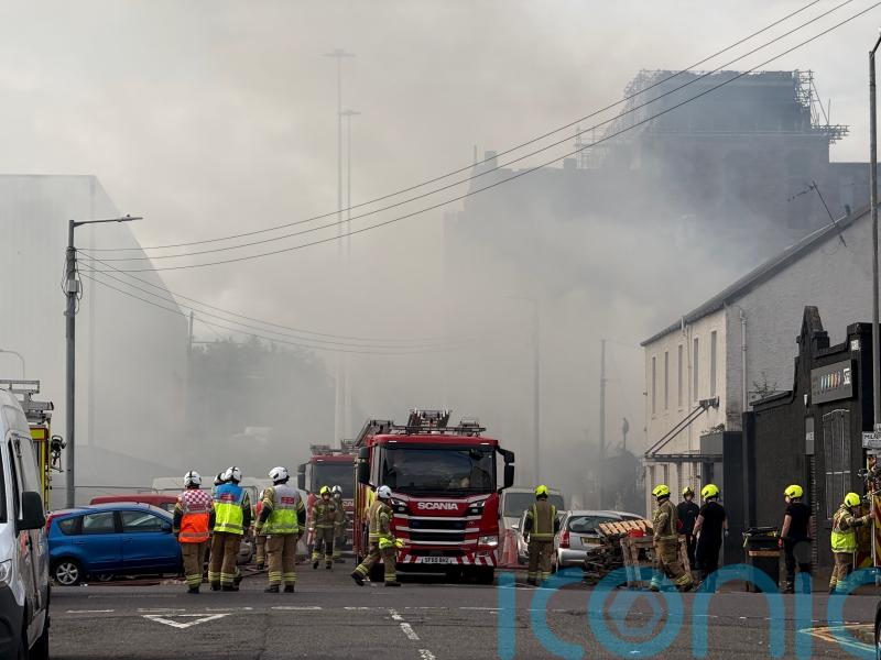 Residents urged to keep windows closed amid blaze at industrial estate