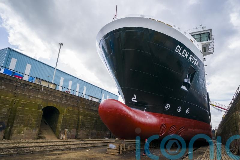 Glen Rosa ferry leaves dry dock to return to shipyard