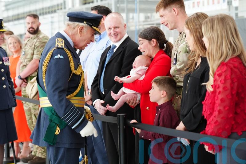 King visits Scotland’s main RAF base and thanks families for their sacrifices