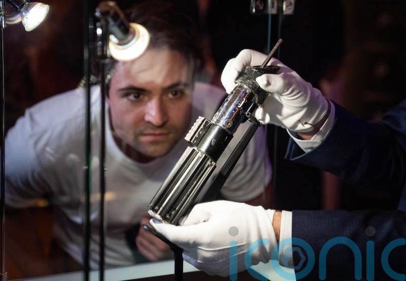 Darth Vader lightsaber expected to sell for millions goes on display in London