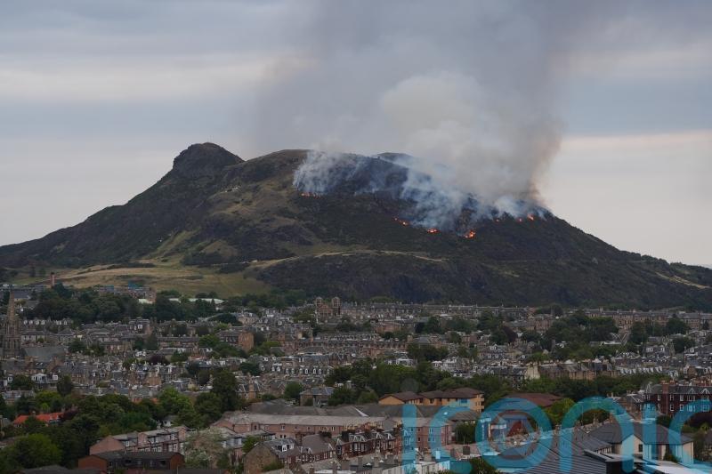 Fire crews tackle blaze at Edinburgh landmark hill Arthur’s Seat