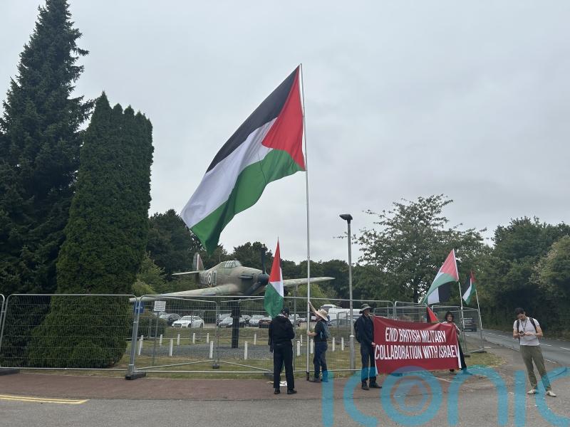 Pro-Palestine protesters chant ‘RAF shame on you’ at air base demonstration