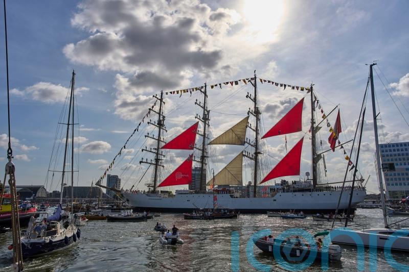 Hundreds of ships and boats sail into Amsterdam to mark city’s maritime history