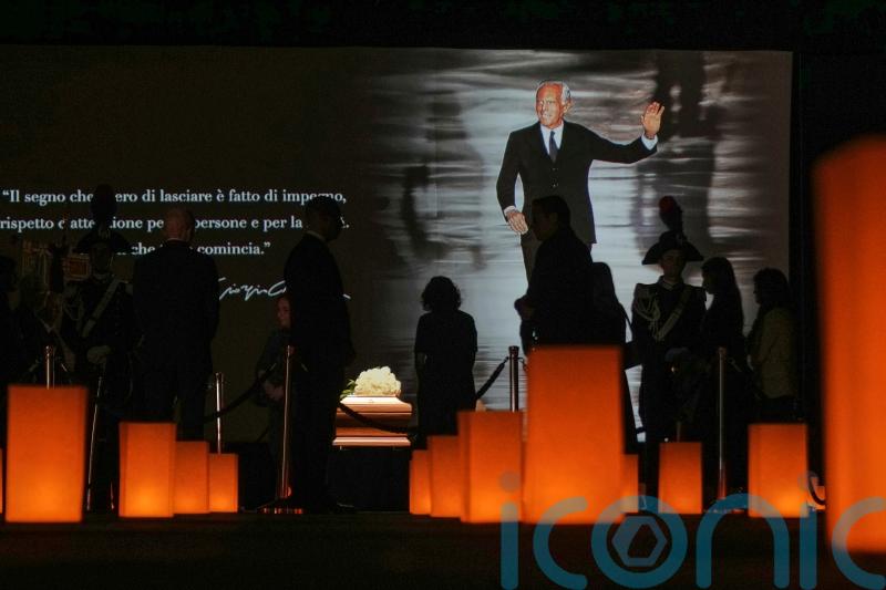 Mourners pay last respects to Italian fashion designer Giorgio Armani