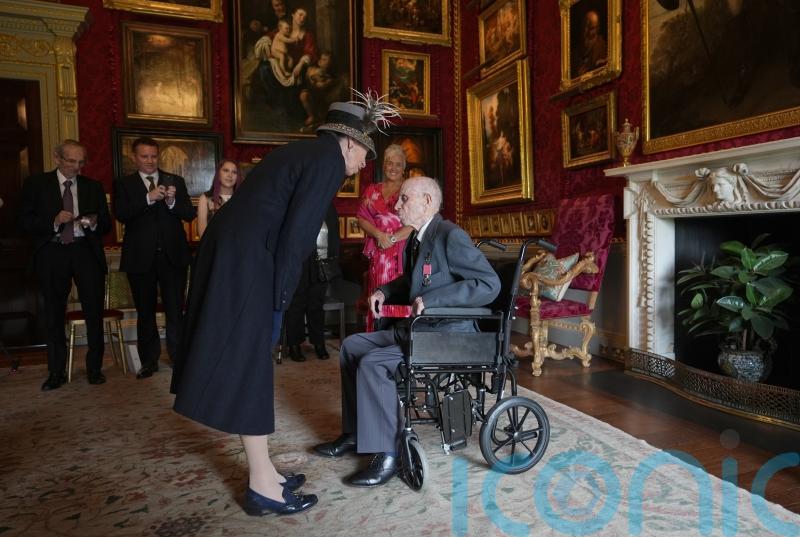 Princess Royal pays tribute to veteran, 106, as he receives British Empire Medal