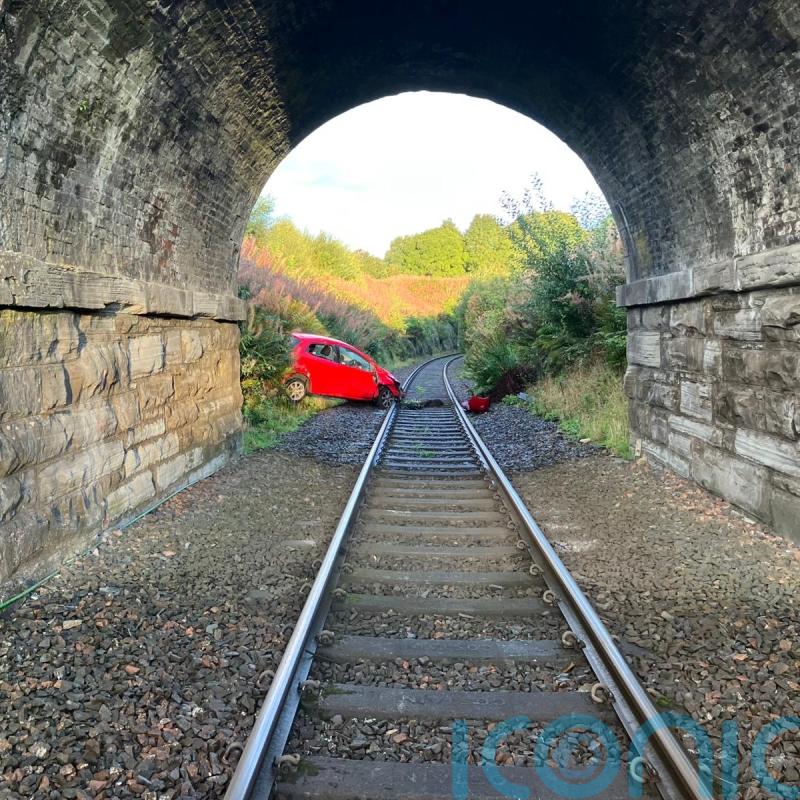 Rail disruption after train crashes on to track