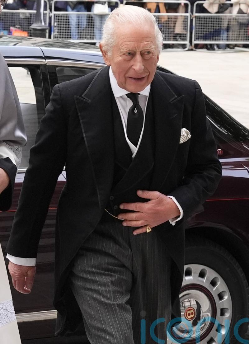 King joins members of royal family for Catholic funeral of Duchess of Kent