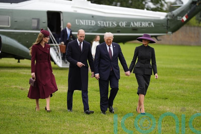 Trump’s state visit begins as royals turn on the charm with Windsor welcome