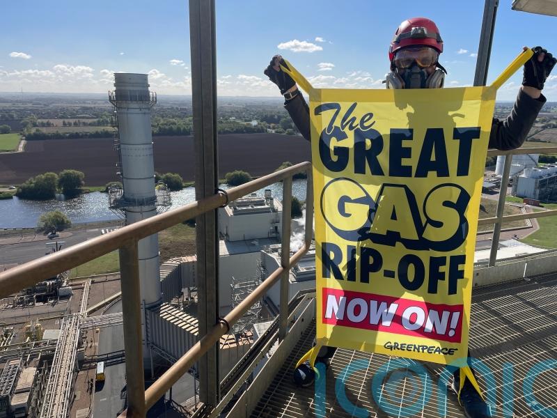 Green protesters scale chimney stacks at Nottinghamshire gas-fired power station