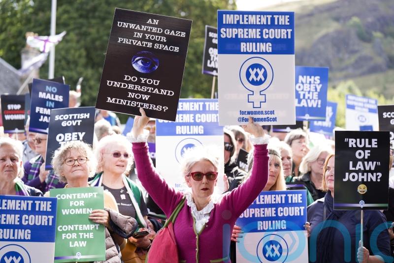 Police ‘reviewing circumstances’ around protest by women’s rights campaigners