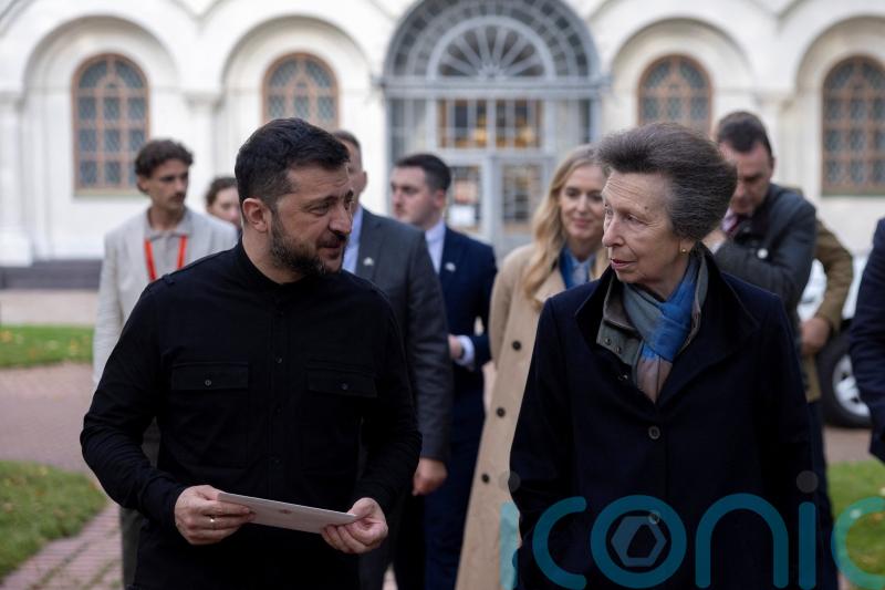 Anne leaves teddy in personal tribute to child victims on surprise Ukraine trip