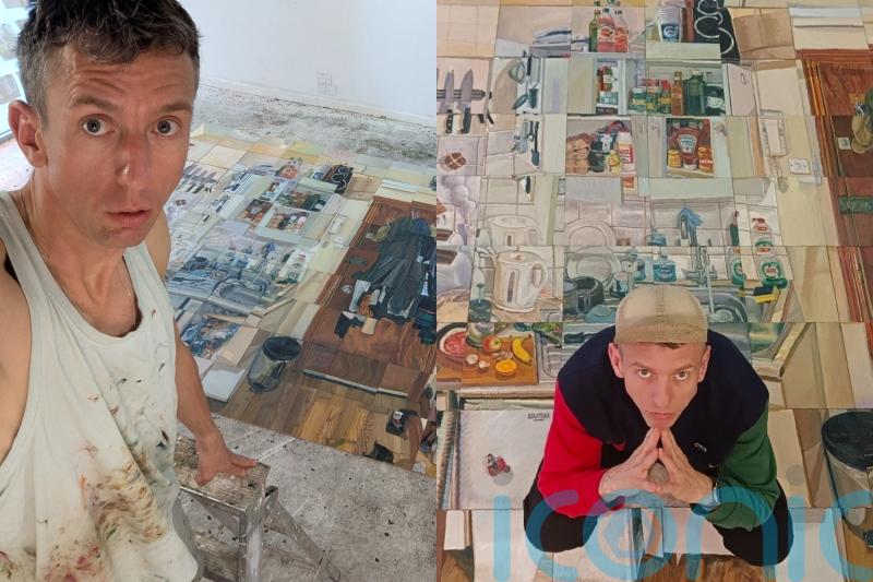 London artist’s life-size painting of his tiny flat is ‘anti-Instagram, anti-perfection’