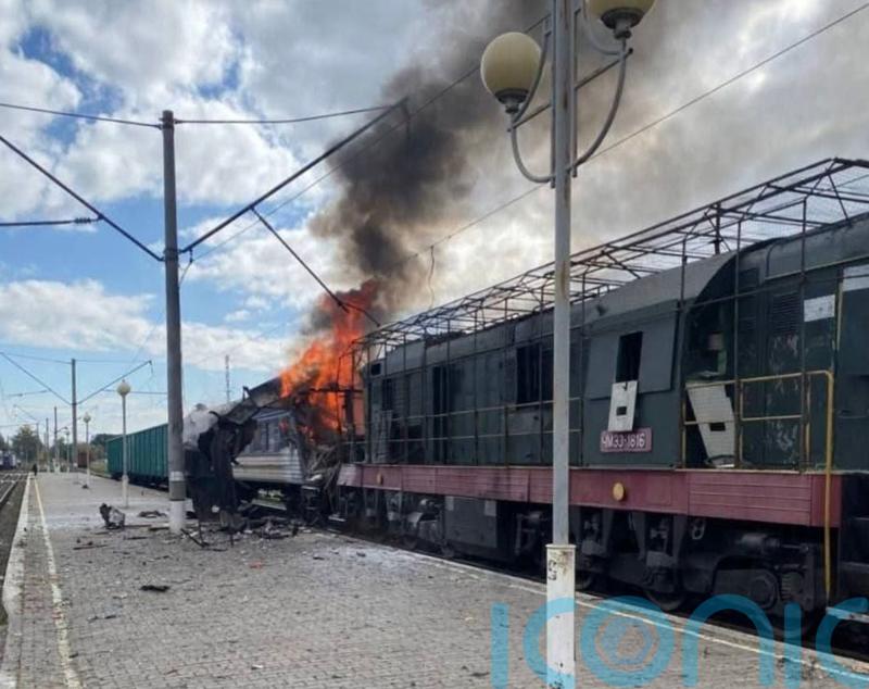 One dead and dozens injured as Russian drones hit Ukrainian railway station