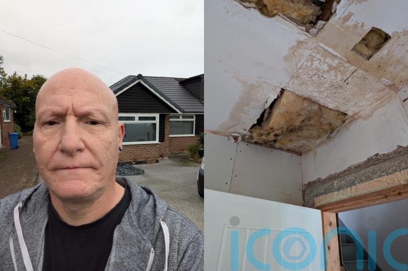 Homeowner scammed out of £11k after two rogue traders left him with a leaking roof and damaged ceilings