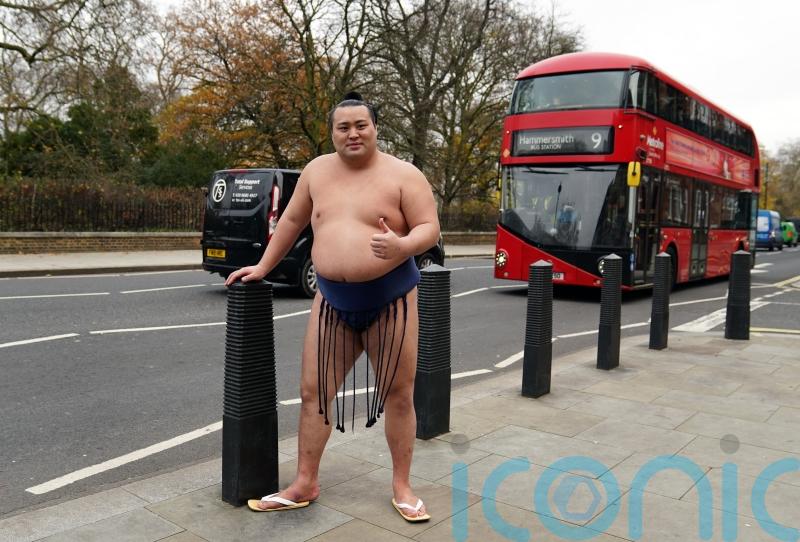 Sumo wrestlers spotted sightseeing in London ahead of professional tournament