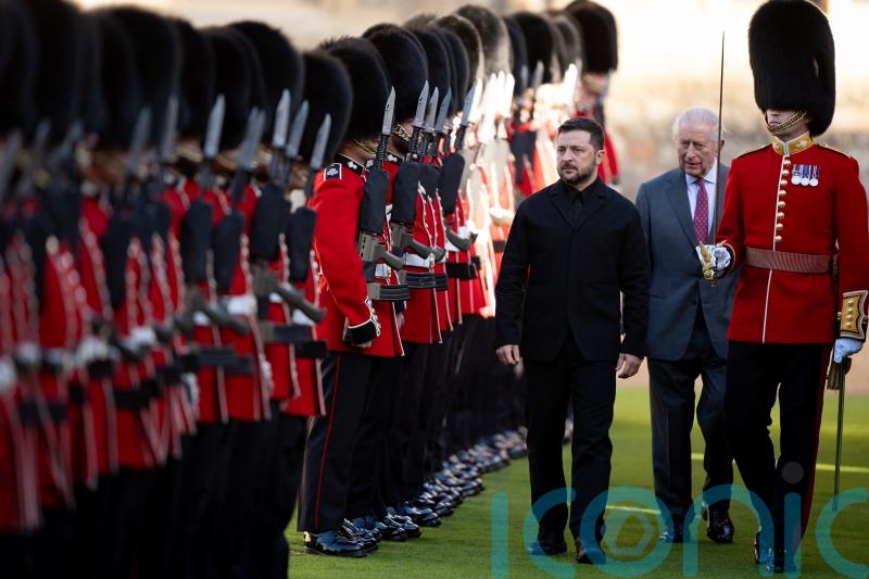 Ceremonial welcome for Zelensky as he meets King at Windsor Castle