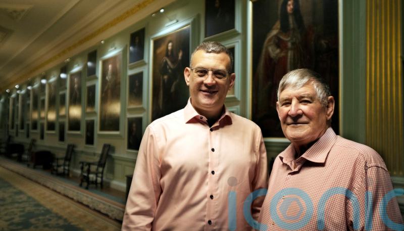 Father’s 80th birthday visit to palace his ancestor was commissioned to paint