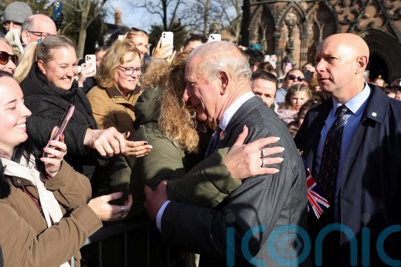 King greeted by thousands of well-wishers on visit to Lichfield Cathedral