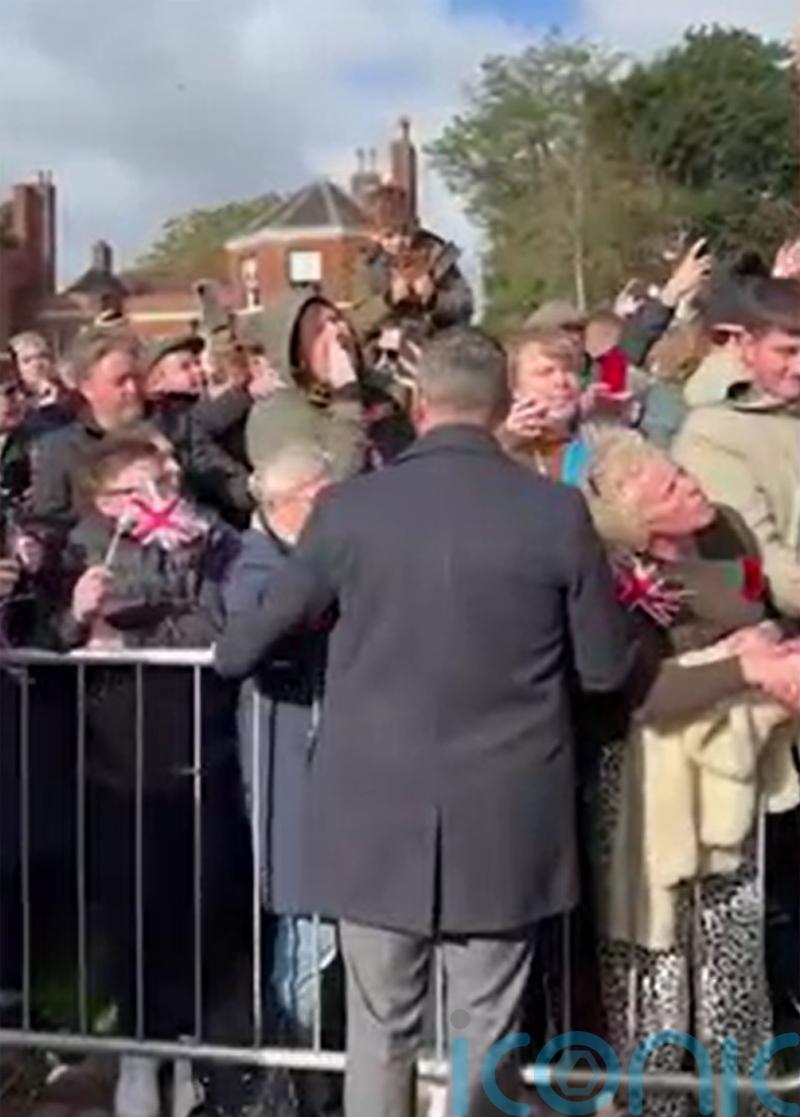 Charles asked &lsquo;How long have you known about Andrew and Epstein?&rsquo; by protester