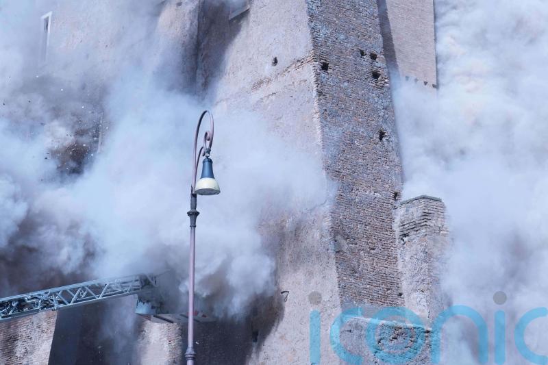 Part of medieval tower in central Rome collapses during renovation work
