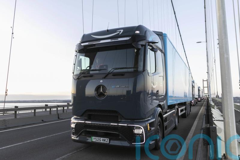First new Amazon electric heavy goods vehicles hit UK roads
