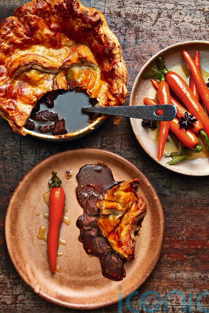 James Martin’s beef pie with star anise carrots recipe