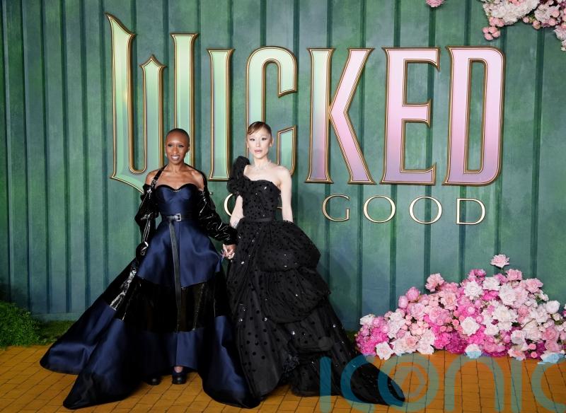 Ariana Grande and Cynthia Erivo wear Gothic gowns to Wicked: For Good premiere