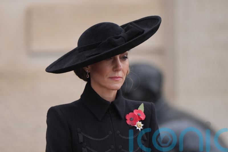 Kate lays Armistice Day wreath for first time as nation pays silent tribute