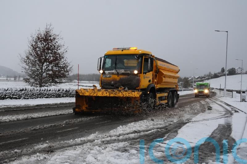 Snow falls across parts of Scotland as wintry weather grips northern half of UK
