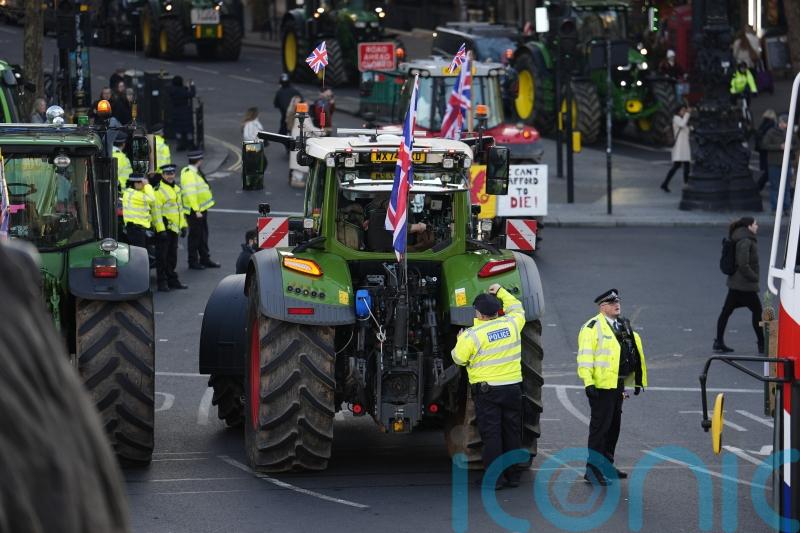 Several arrests after farmers bring tractors to capital for Budget protest