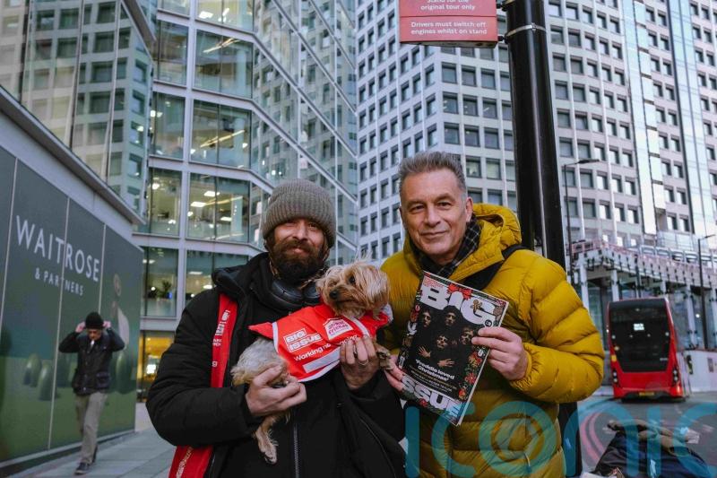 Deck the paws! Big Issue tabards help vendors’ dogs keep warm this Christmas