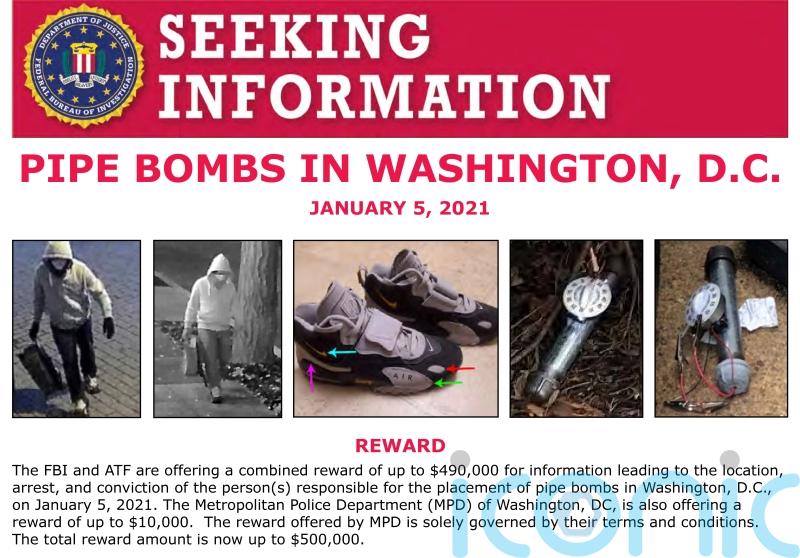 Man arrested in connection with pipe bombs placed before US Capitol riot