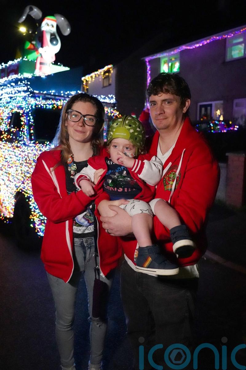 VW vans transformed into festive light display delight two-year-old boy