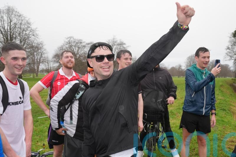 Kneecap&rsquo;s Moglai Bap greeted by Irish president during charity run