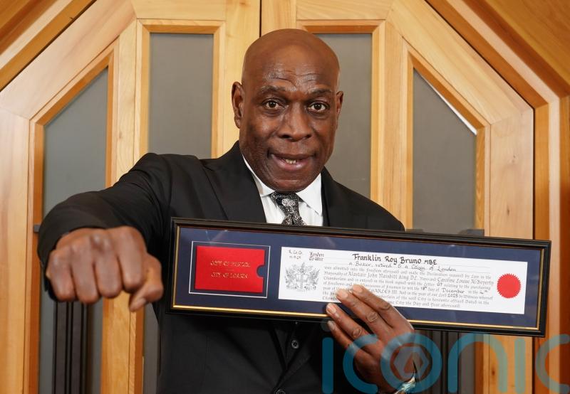 Boxer Frank Bruno says City of London award &lsquo;means more to me than my MBE&rsquo;