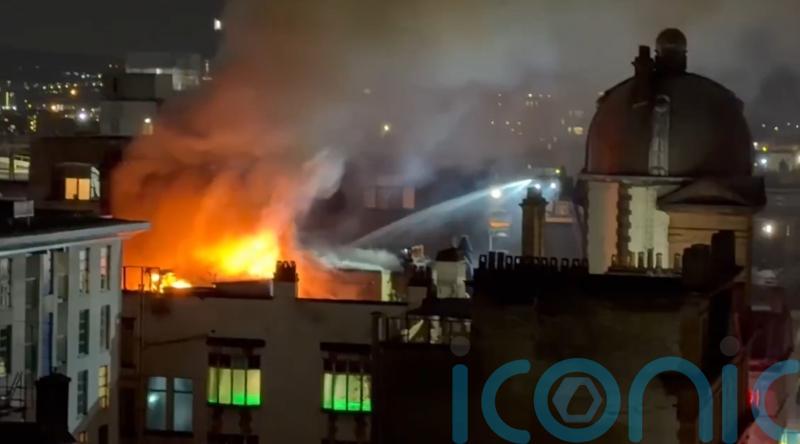 Firefighters tackle building fire in centre of Glasgow