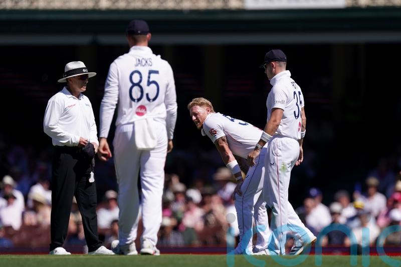 England captain Ben Stokes limps off with a groin injury