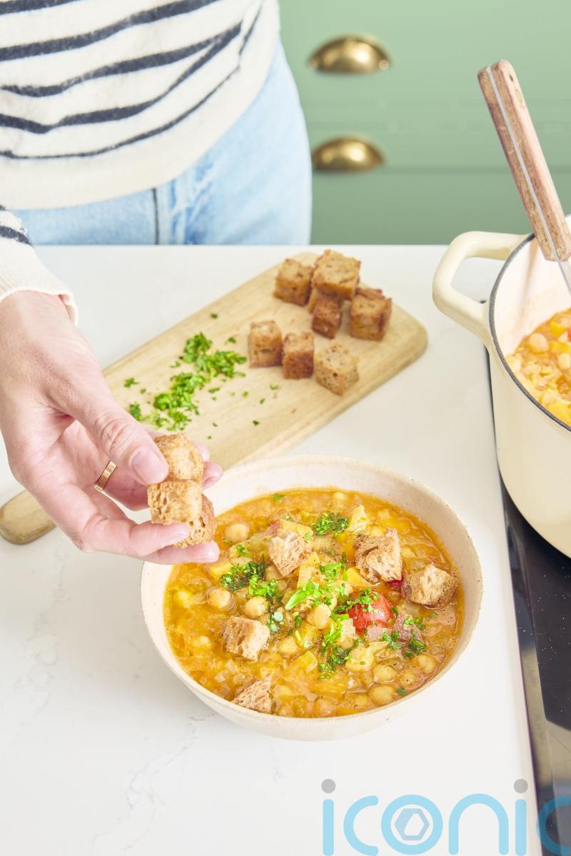 How to make Ella Mills&rsquo; chunky chickpea and lentil soup with tahini and tomatoes 