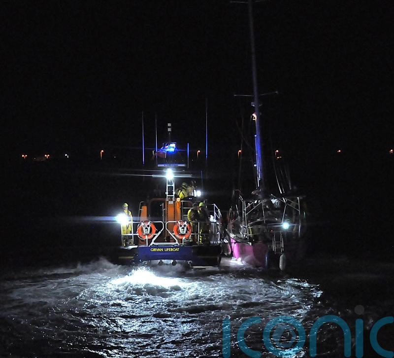 Lifeboat crew tows yacht caught in galeforce winds near Loch Ryan to safety