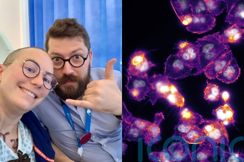 Scientist whose wife has incurable cancer creates large-scale breast cancer cell images to show &lsquo;beauty in everything&rsquo;
