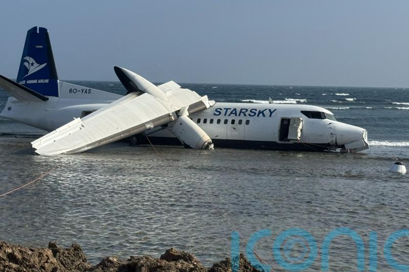 Passenger plane in Somalia overshoots runway into shallow seawater near airport