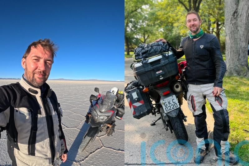 Teacher travelling solo by motorbike from Brazil to Oxford has faced jaguars, sharks while snorkelling and dog bites